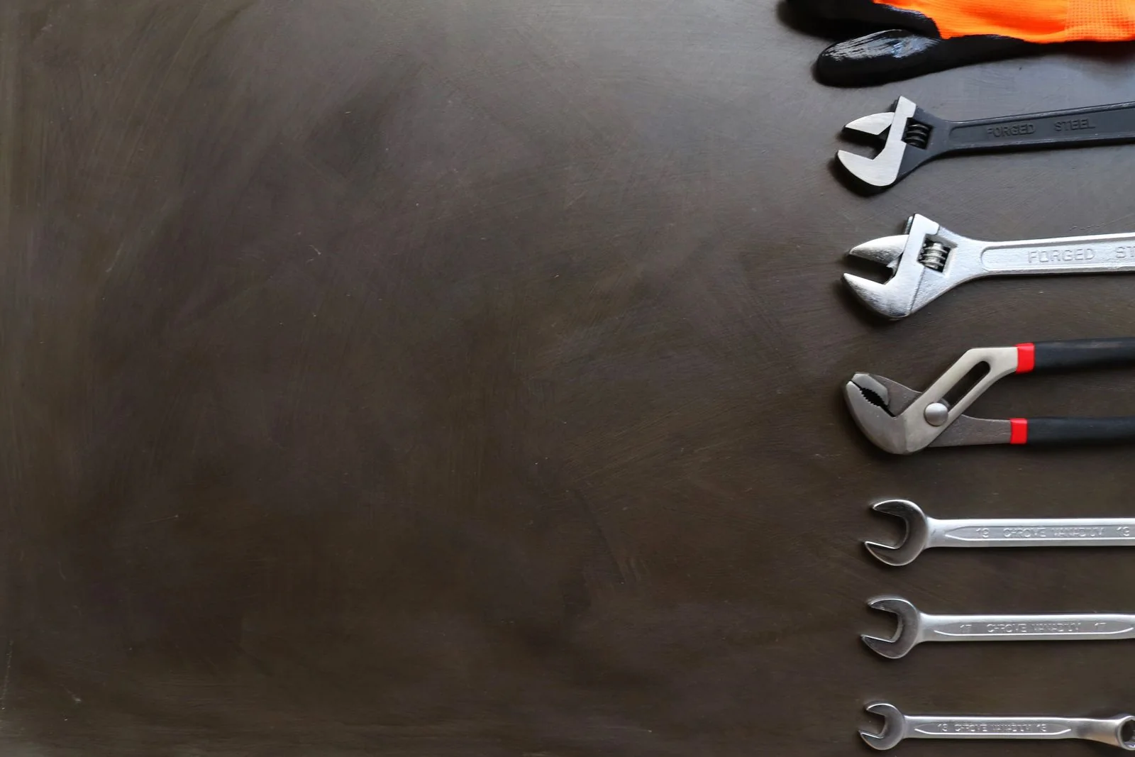 Industrial wrenches and hand tools for deck and engine stores