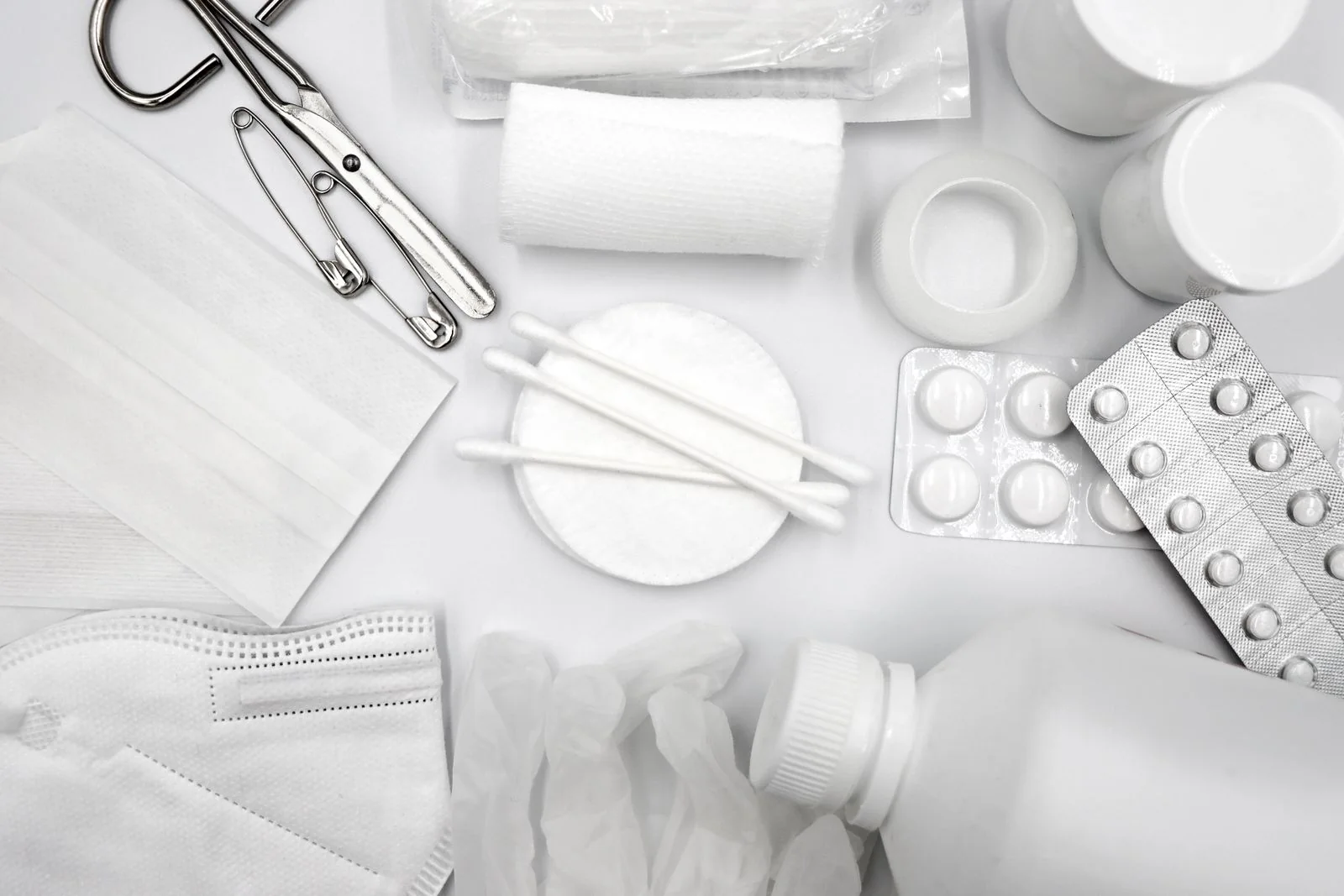 Medical supplies including dressings, tablets and protective equipment