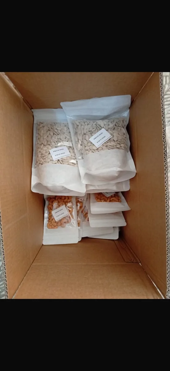 Packed nuts and snacks prepared for a bonded stores order