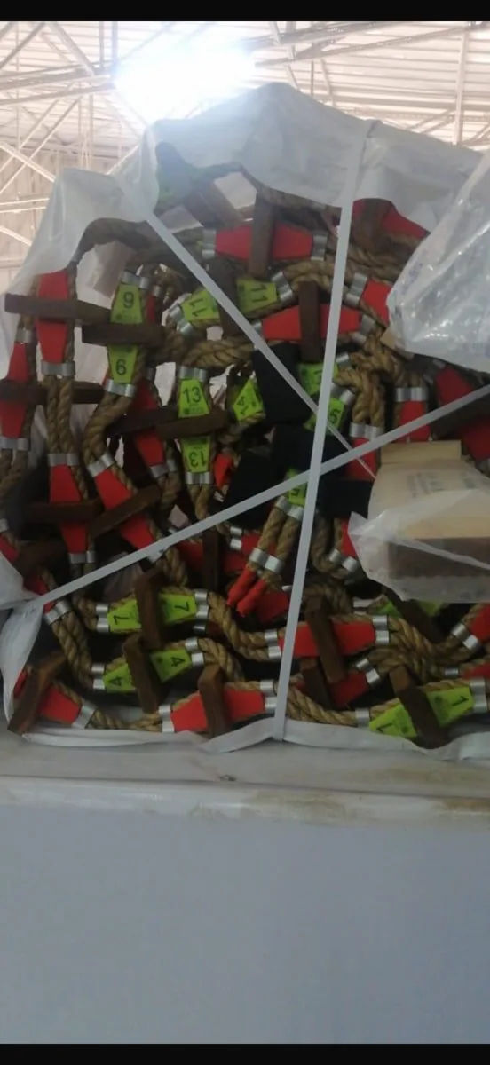 Packed ropes and deck equipment ready for vessel delivery