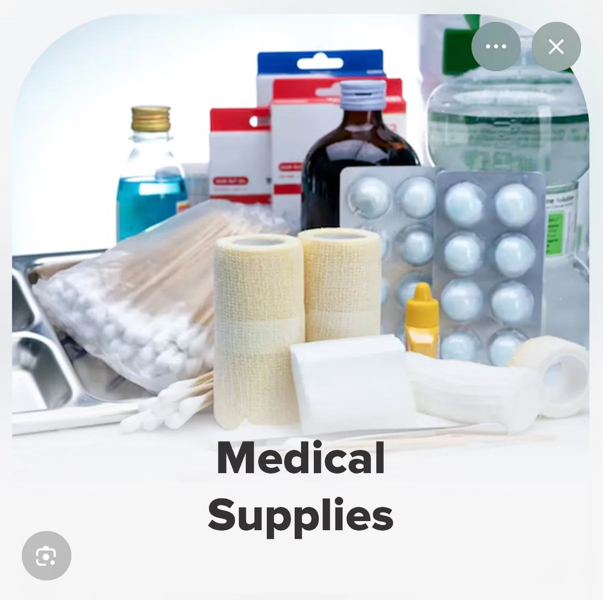 Medicines, dressings and first-aid supplies for vessels